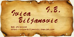 Ivica Biljanović vizit kartica